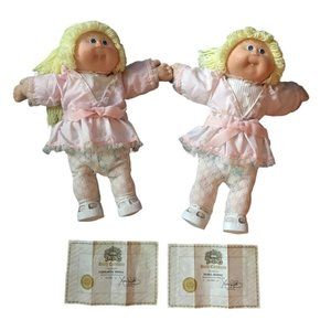Vintage Cabbage Patch Kids Dolls -Twins w/ original clothing & Birth Certificate
